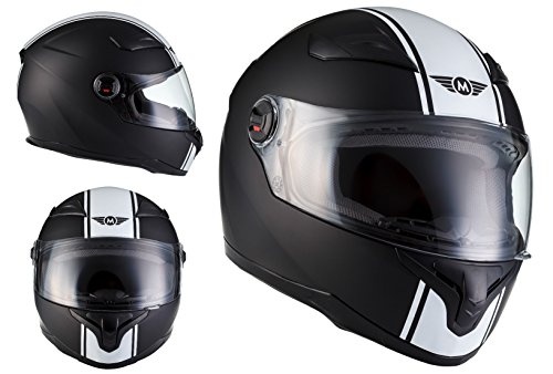 Casco Integral de Moto X86 Racing Matt Black Certificado ECE 22-05 Negro