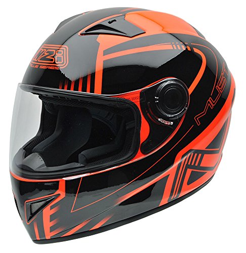 NZI 150196G677 Must Multi Xlogo Casco de Moto, Color Negro y Naranja Flúor, Talla 58-59 (L)