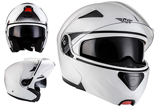 Casco modular F19 Matt White para Moto Scooter Ciudad